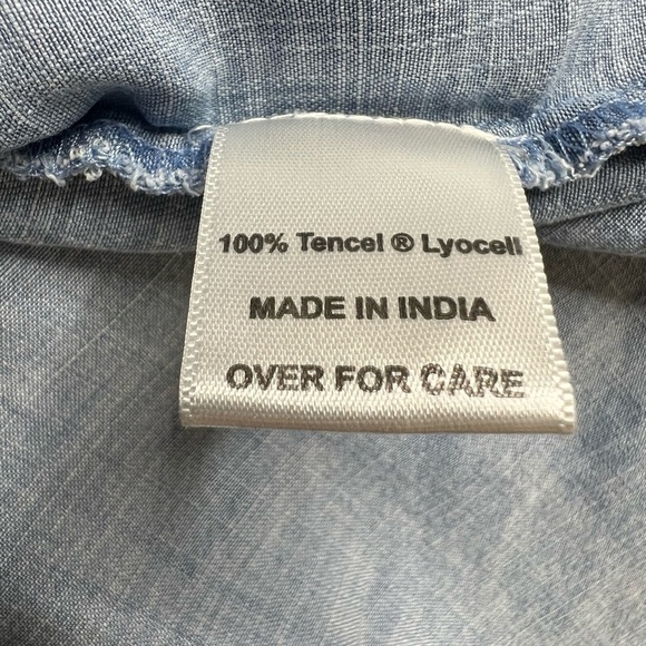 Coral Bay Woman Blue Button Up Shirt Quarter Sleeves Size 1X - Picture 8 of 10